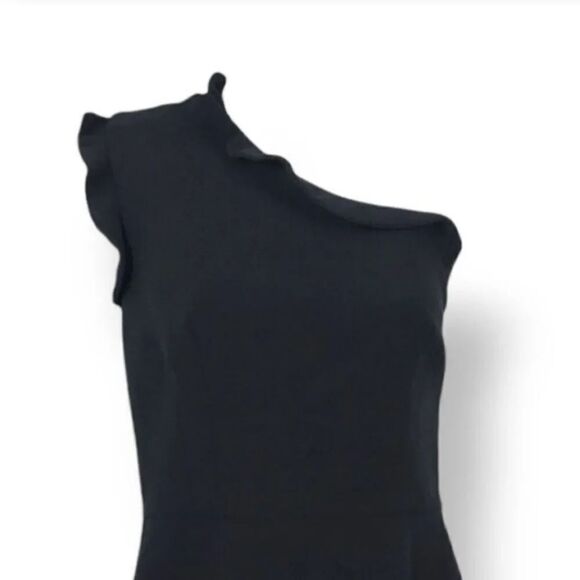 Black Halo Pravella Ruffled One-Shoulder Sheath Dress in Black Size 6 - Picture 6 of 12